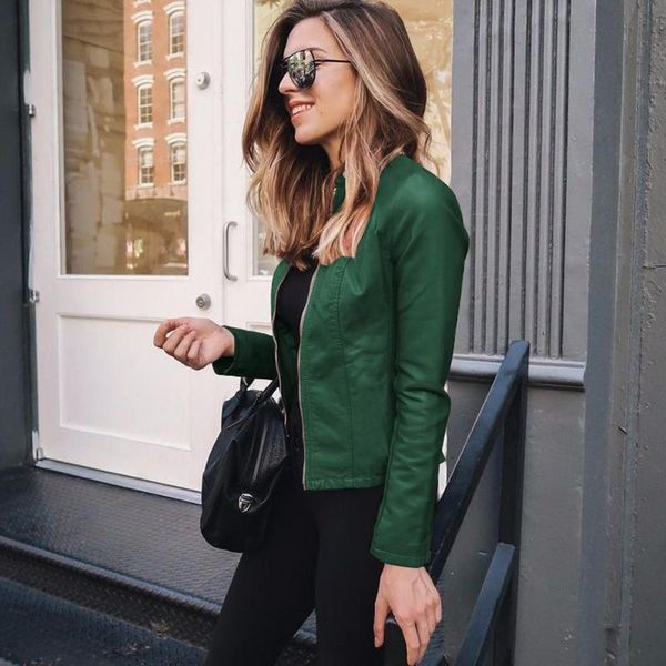 

women's leather & faux jacket women coat jackets pu keeps warm fashion long sleeve black blue thick female 2021 winter