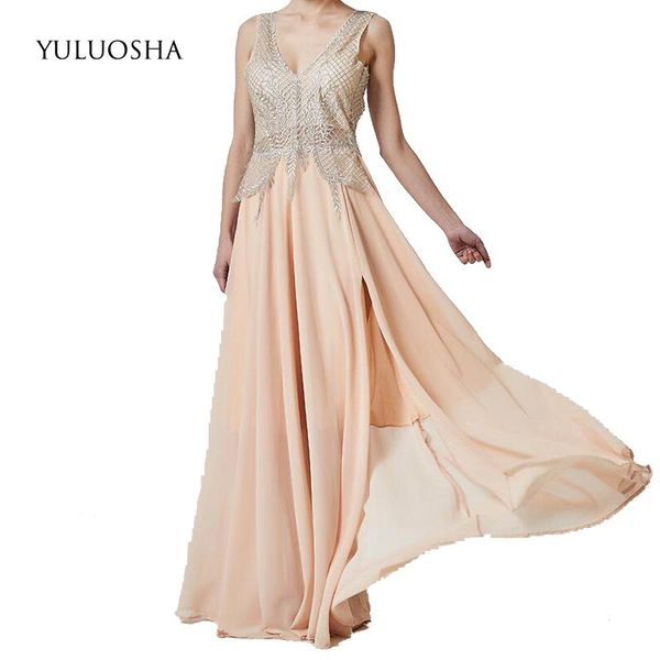 

bridesmaid dress junior dresses sevy v-neck split sleeveless sequined lace applique chiffon long for wedding party plus size, White;pink