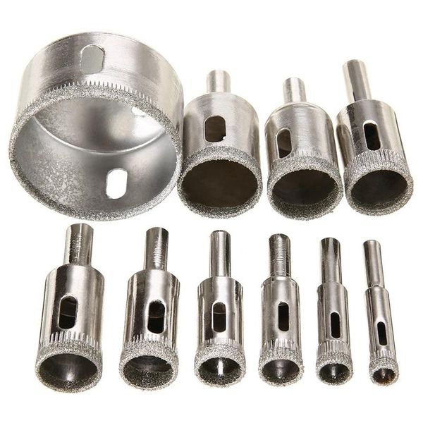 

professional drill bits est 10pcs diamond coated hole saw glass granite tile cutter masonry drilling tool