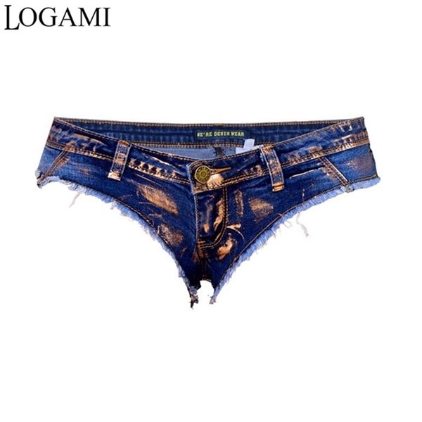 Logame Mini Shorts Sexy Low Cintura Denim Micro Mulheres Partido Clubwear Senhoras Curto Feminino Jeans 210722