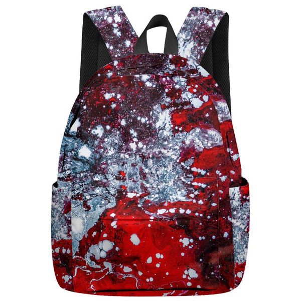 

backpack texture oil painting red fashion casual travel simple men and women