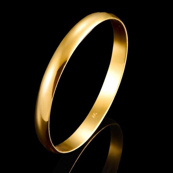 

plain smooth bangle yellow gold filled womens bracelet unopened q0717, Black