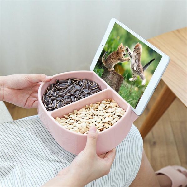 

creative ladybug bowl seeds nuts palte and dry fruits storage box plate dish snack storage tray home organizer with phone holder