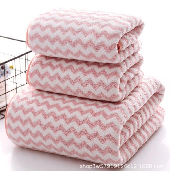 

towel three piece set of plasma high density coral velvet bath japan micro sodium technology strong water absorption
