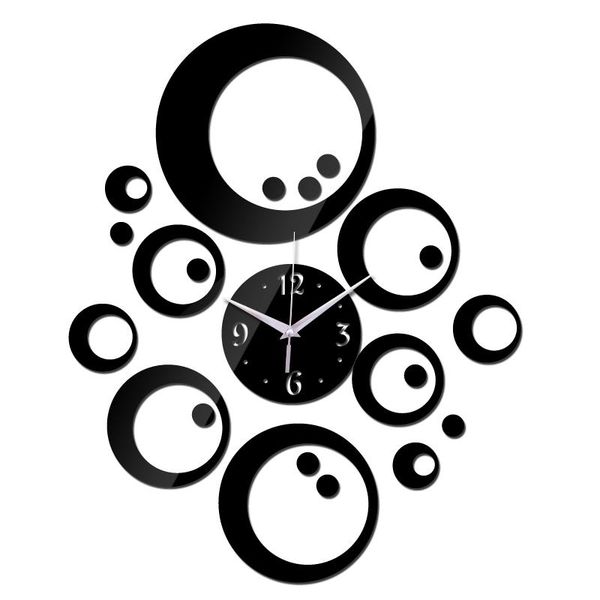 

wall clocks quartz needle modern clock watch home decoration diy 3d acrylic mirror horloge