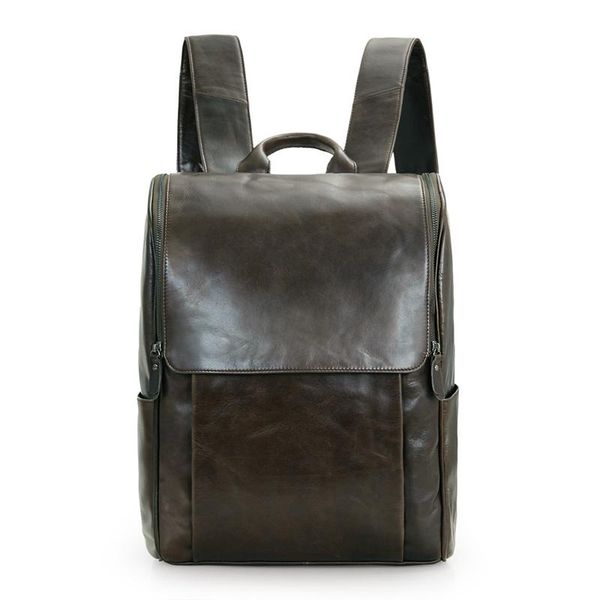 

backpack jmd arrival genuine cow leather mens lapgray color school bag 7344j