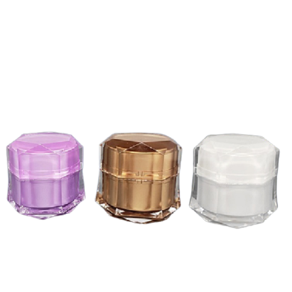 

storage bottles & jars 10g white purple gold crystal six sides shape luxury acrylic cosmetic eye jar empty packaging cream containers 15piec