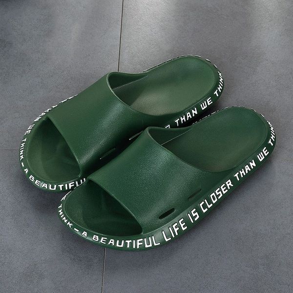 

Couple style fashion slippers letter shoes non-slip design soft bathroom shoes summer beach men's sandals women's slippers, Red