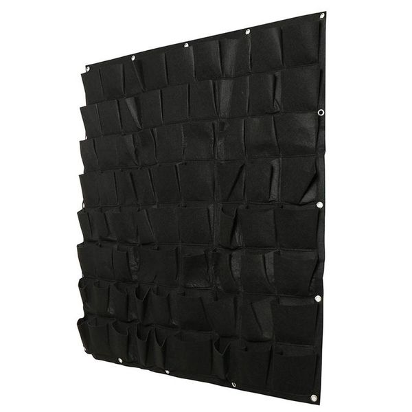

vertical wall garden planter 72 pocket planting flower greening bag hanging pouch outdoor indoor yard 1x1m green planters & pots
