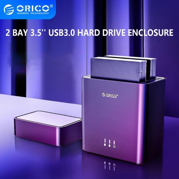 

hubs orico enclosure magnetic-type usb3.0 to sata3.0 hdd case ds series 2 bay 3.5'' hard drive support uasp 12v4a power 20tb