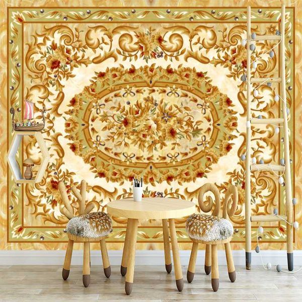 

milofi 3d custom wallpaper golden petals house background wall wallpapers
