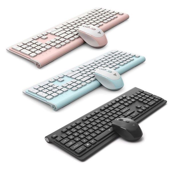 

keyboard mouse combos 1set ultra-thin business wireless 2.4g low-noise mice for mac pc windows xp/7/10 tv box