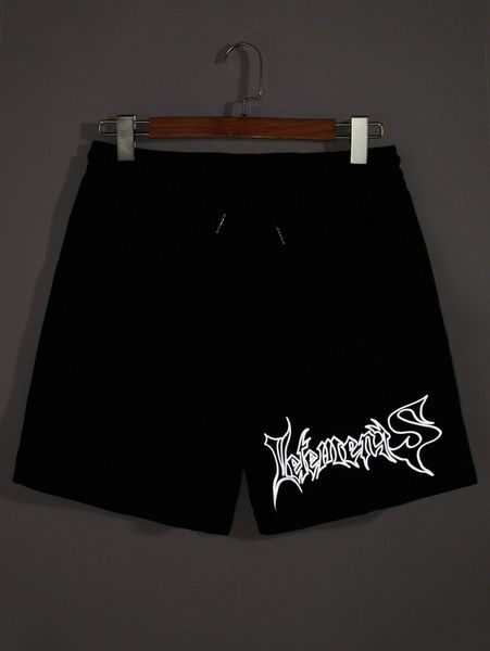 

men reflective letter drawstring waist track shorts a7ln#, Black