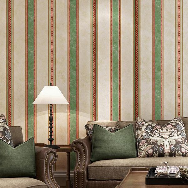 

wallpapers 10m waterproof american country vertical stripes pure paper material for bedroom living room office kitchen wall papers home