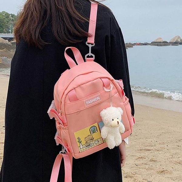 

backpack kawaii fashion mini school bag cute travel teenage girls small multi-function bagpack shoulder mochila women leisure