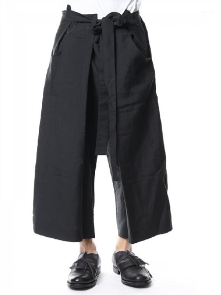 

men's pants spring/summer men loose wide leg design black straight water sleeve laid