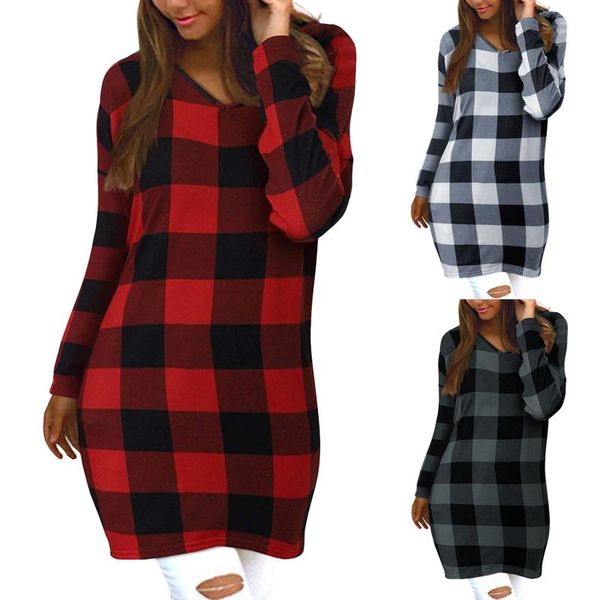 

women's hoodies & sweatshirts winter elegant sweatshirt womens jumper oversized causal long sleeve v neck sweat plaid capuche, Black