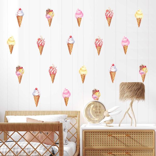 

wall stickers cartoon ice cream cone watercolor nursery decals removable girl for kids room modern interior home decoration
