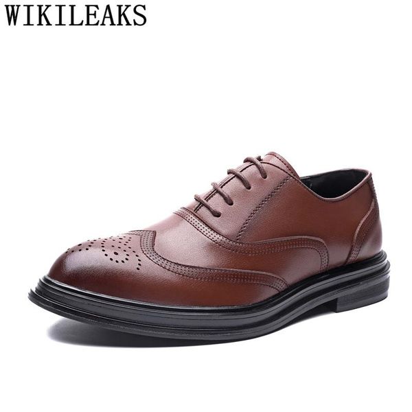 

dress shoes wedding men formal evening brogue classic italian brand coiffeur elevator for buty, Black