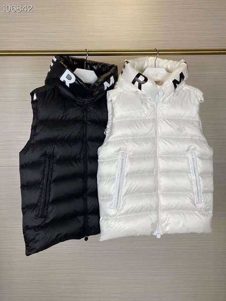 

men's and women's goose down thick warm coat, high-quality jacket, printed fashion hat, autumn winter 2021 new series, Black