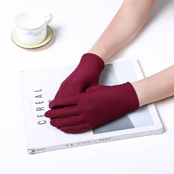 

bridal gloves luvas para noiva burgundy grey short stretchy evening party beige black wrist banquet tea dancing 314, White