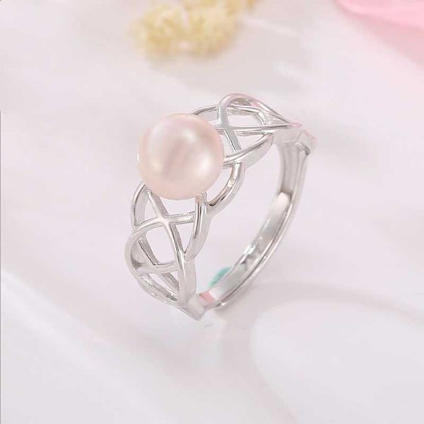 

cluster rings meibapj natural freshwater pearl fashion ring 925 sterling silver for women fine wedding jewelry, Golden;silver