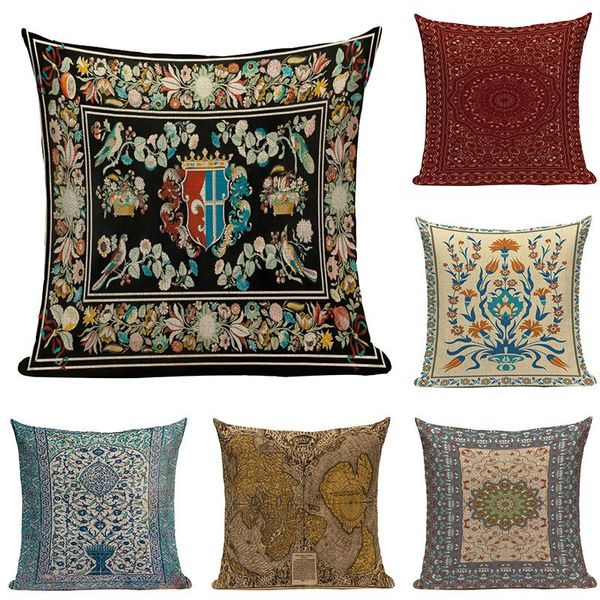 

cushion/decorative pillow retro geometric throw pillowcase ethnic stripes bohemian linen sofa cushion cover morocco floral car cushions daki
