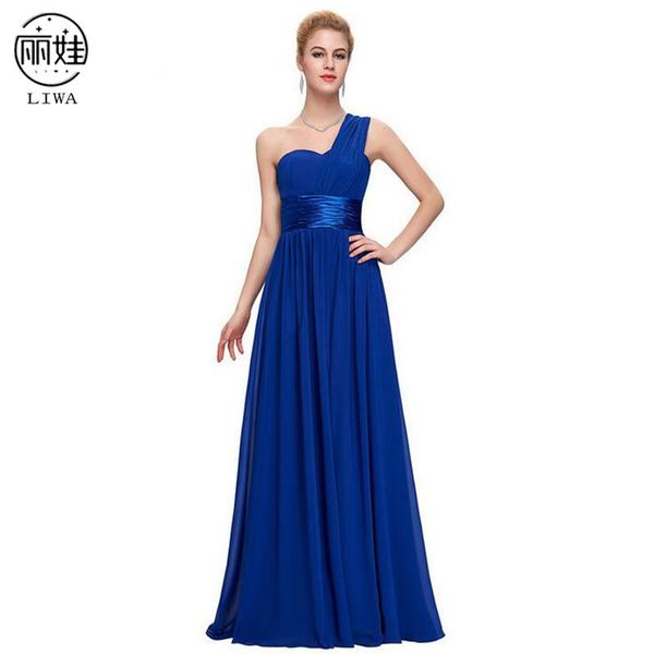 

party dresses one shoulder chiffon long evening dress slim sleeveless vestido de festa empire floor-length formal prom lf08, White;black