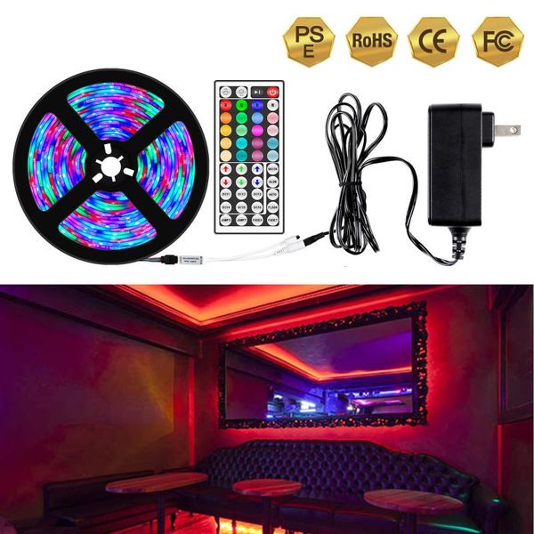 

strips 16 colors led strip rgb light with remote control waterproof usb tv bedroom party commercial bar 1/2/3/4/5m