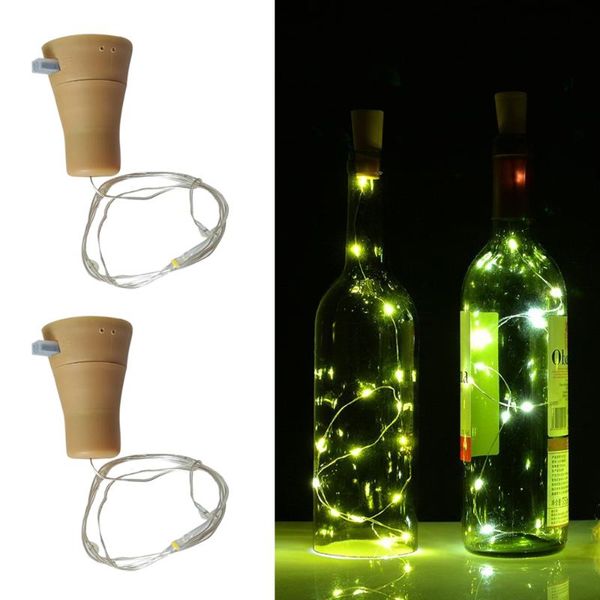 

6pcs party 10led solar powered wine bottle cork shaped led copper wire string lights christmas fairy light decoration