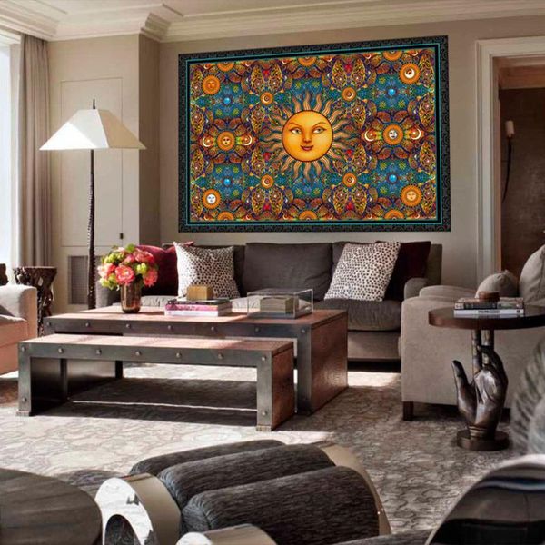 

tapestries sun tapestry creative wall hanging boho decor abstract carpet decorative chambre fille