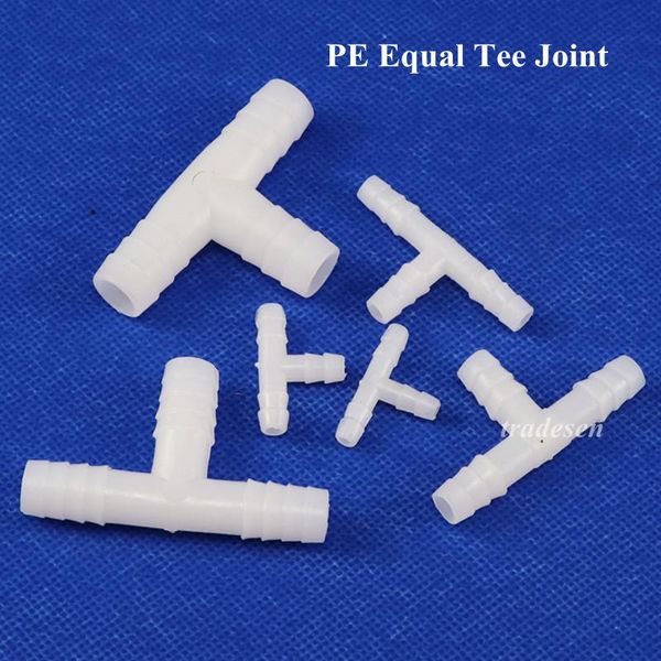 

watering equipments 5~200pcs 4~25mm white pe tee connector aquarium tank adapter air pump hose pagoda joints garden irrigation water pipe fi