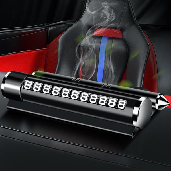 

car air freshener mobile phone holder temporary parking card number plate multifunctional metal safety hammer