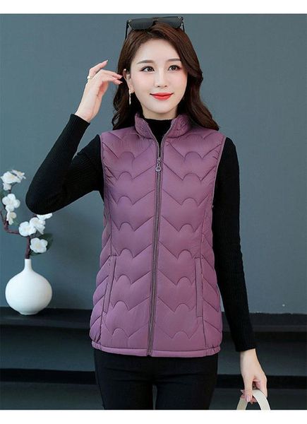 

women's vests 2021 autumn and winter style vest light cotton-padded jacket fashion casual outwear warm coats h601, Black;white