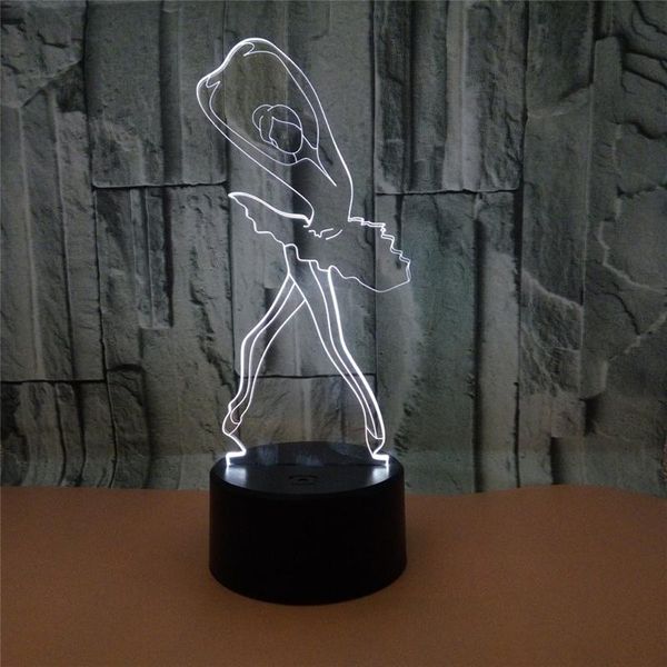 

night lights ballet dancer 3d lamp novelty illusion art light led ballerina table home lighting decor luminaria friend gift