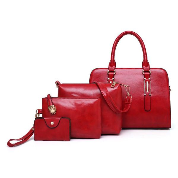 

evening bags 2021 valenkuci leather shoulder messenger tote bolsa 4pcs/set women composite ladies handbag female set bag