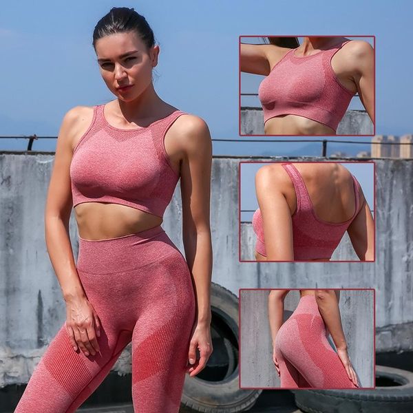 

yoga outfit seamless sport set women female 2pcs two piece crop bra leggings wear ftines suit sportwear workout gym clothes