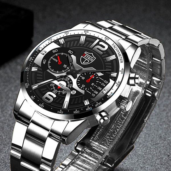 

wristwatches fashion mens watches luxury men sport stainless steel quartz wrist watch male business casual leather relogio masculino, Slivery;brown