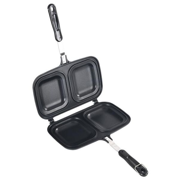 

pans sandwich mold waffle kitchen tool bread barbecue plate toast frying pan home double side non-stick aluminum alloy
