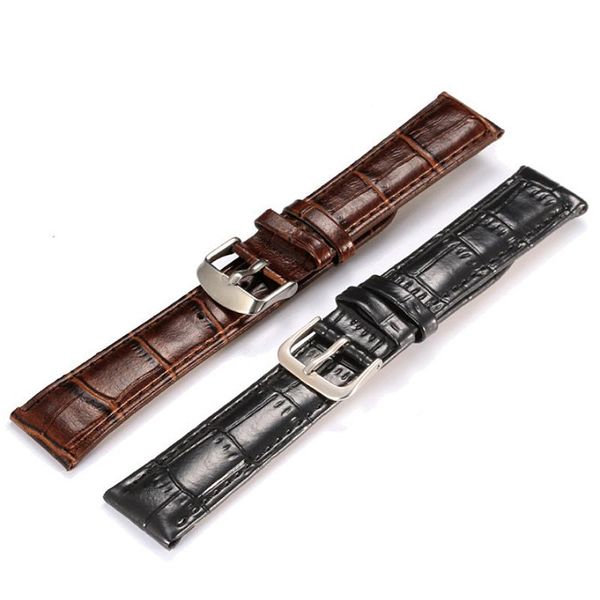 

watch bands alk vision accessories bracelet soft pu leather strap 12 14 16 18 20 22 24 mm, Black;brown