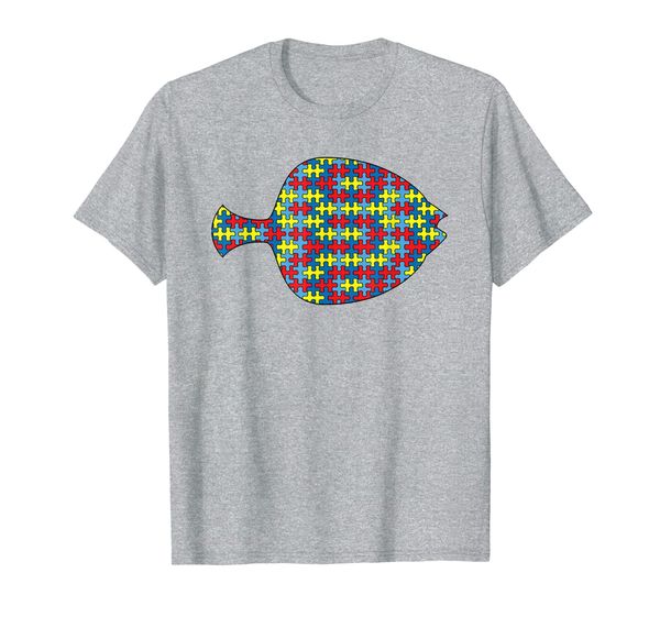 

flounder autism awareness kids food fish puzzle day mom gift t-shirt, White;black