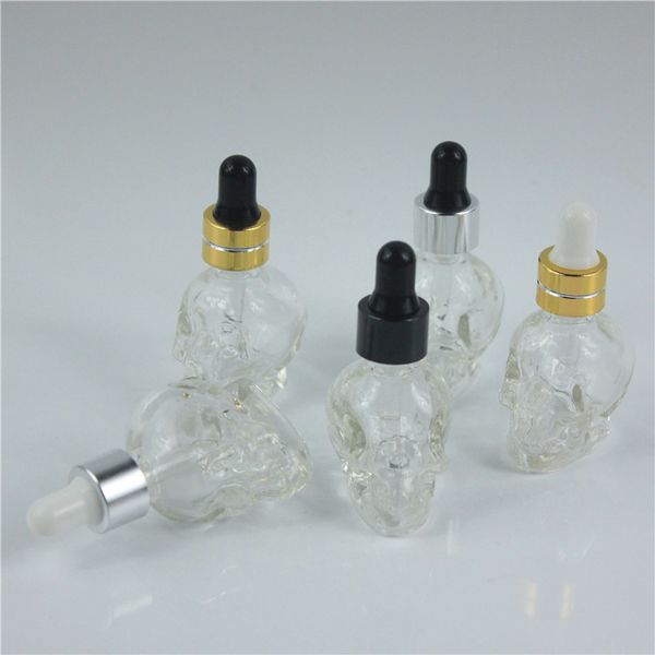 8 ml Schädelform Glas Tropfflasche Glas Augenpipette für ätherische Öle Aromatherapie Laborchemikalien