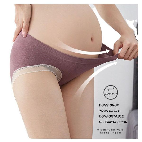 

maternity bottoms antibacterial safety pants for pregnant women low-waist underwear with bulift postpartum belly, White