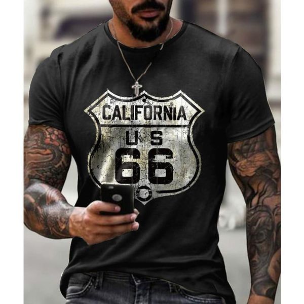 

men's t-shirts california 66 short-sleeved sports t-shirt printing casual fashion streetwear oversized summer style 6xl, White;black