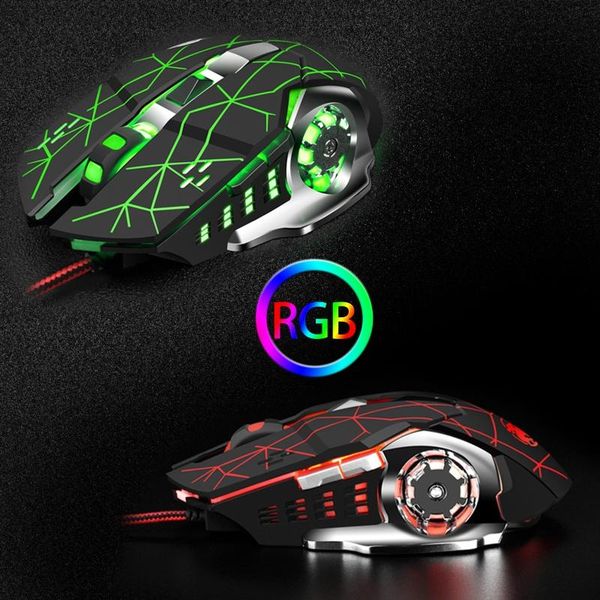 

professional wired gaming mouse 4000dpi mute computer mechanical with rgb drop mice