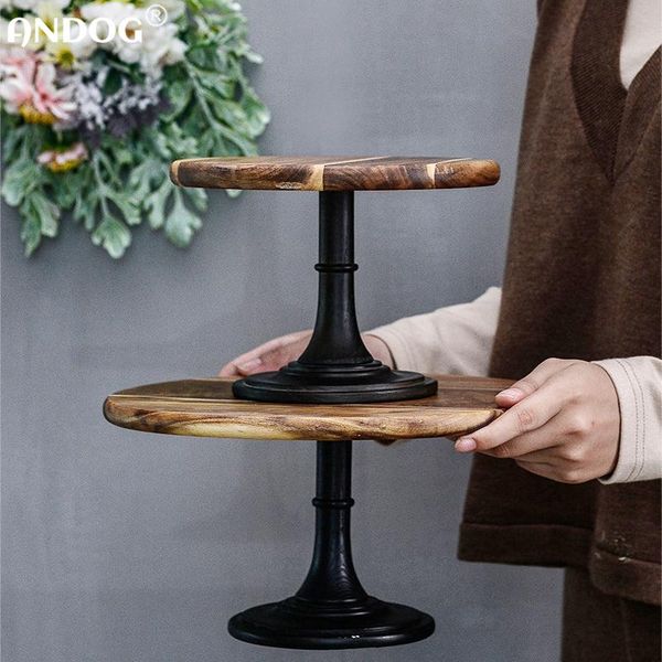 

dishes & plates wooden cake stand dessert pedestal display with base cupcake pastry candy plate for wedding birthday party