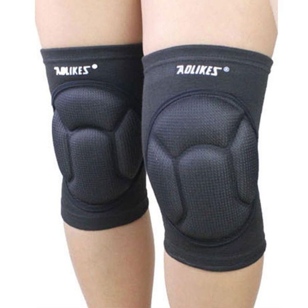 

elbow & knee pads 1pair thickening football volleyball extreme sports brace support protect cycling protector kneepad ginocchiere, Black;gray