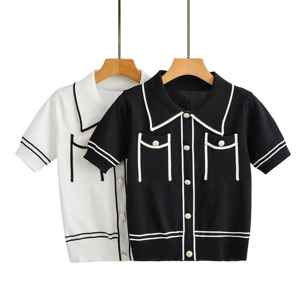 

jcÂ·kilig star section lapel knit cardigan female sweater small coat tide y1013 women's t-shirt, White