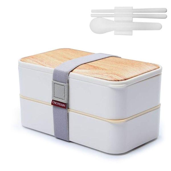 

2 layers thermal insulated lunch box bento microwave picnic container p9yd