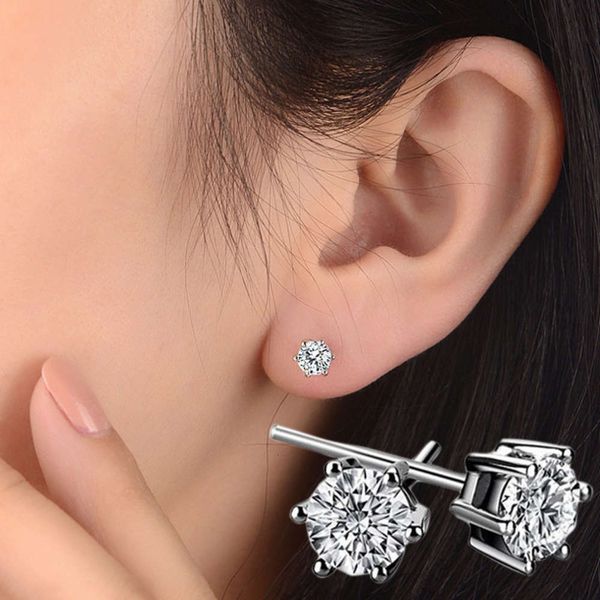 

small fresh art claw earrings for women simple fashion single crystal